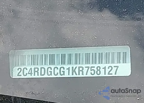 2019 Dodge Grand Caravan Sxt from USA, damaged, VIN 2C4RDGCG1KR758127